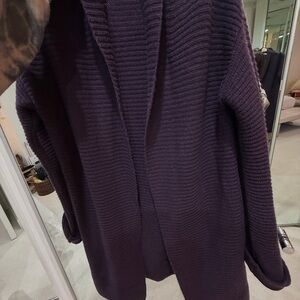 Elegant Jil Sander Aubergine Cashmere Women's Sweater Jacket